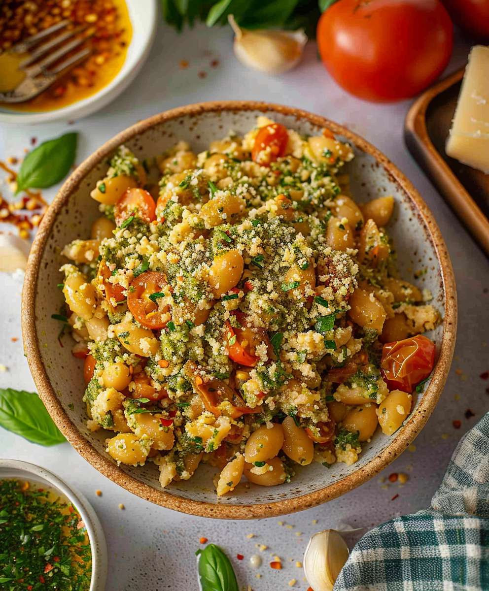 Weiße Bohnen Pesto Auflauf