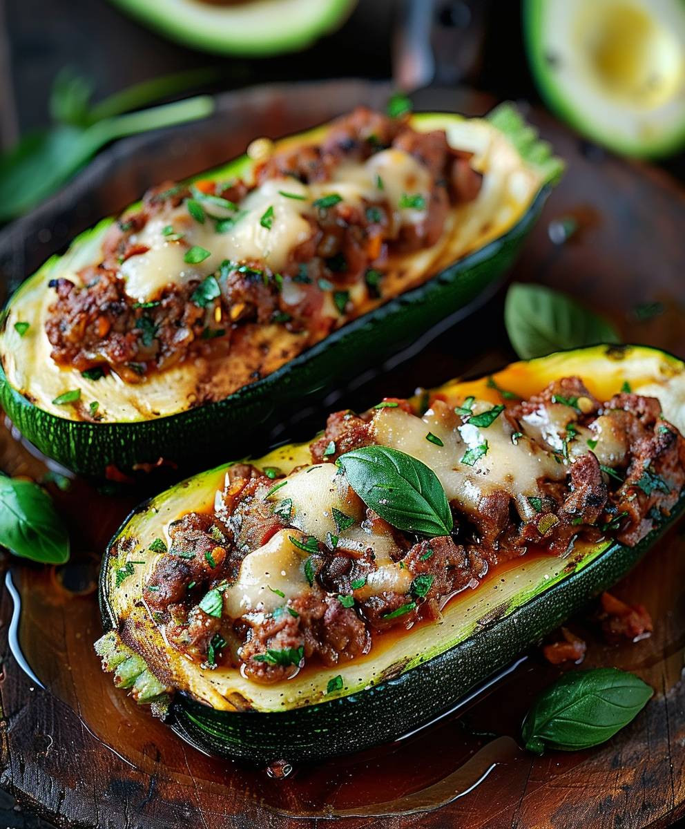 Gefüllte Zucchini Hackfleisch