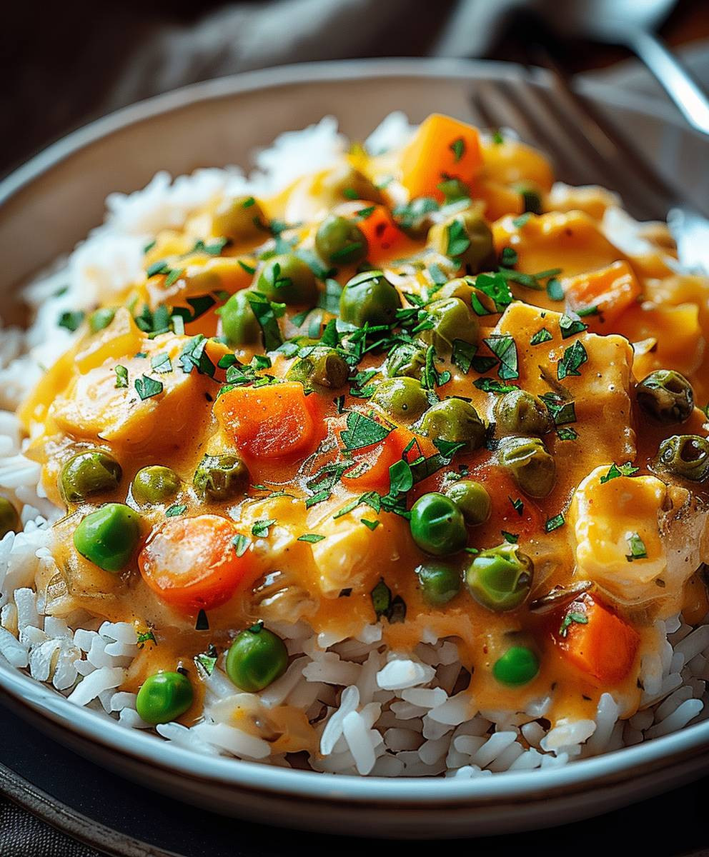 Gemüse Reis Frischkäse Sauce