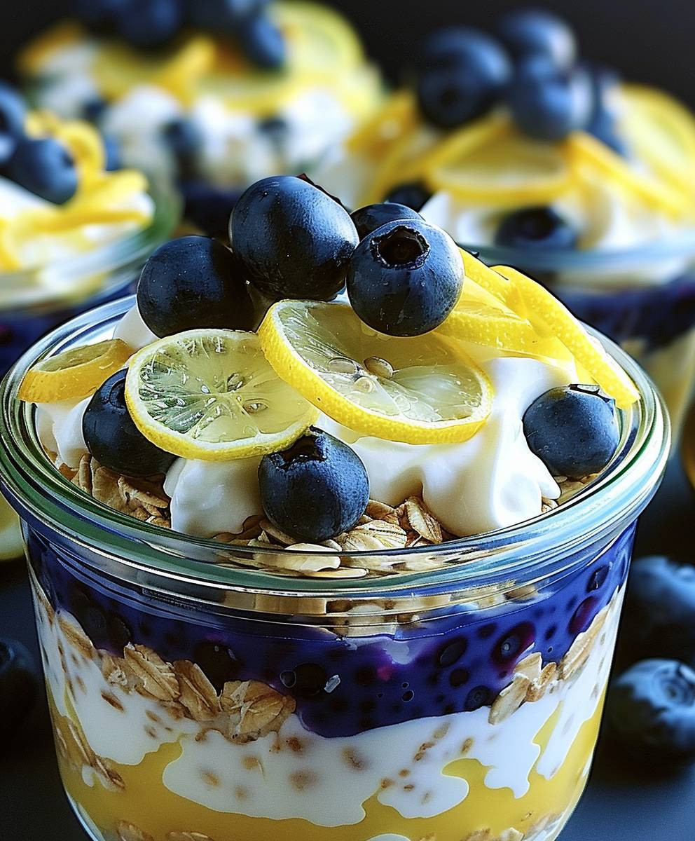 Zitronen Blaubeer Overnight Oats