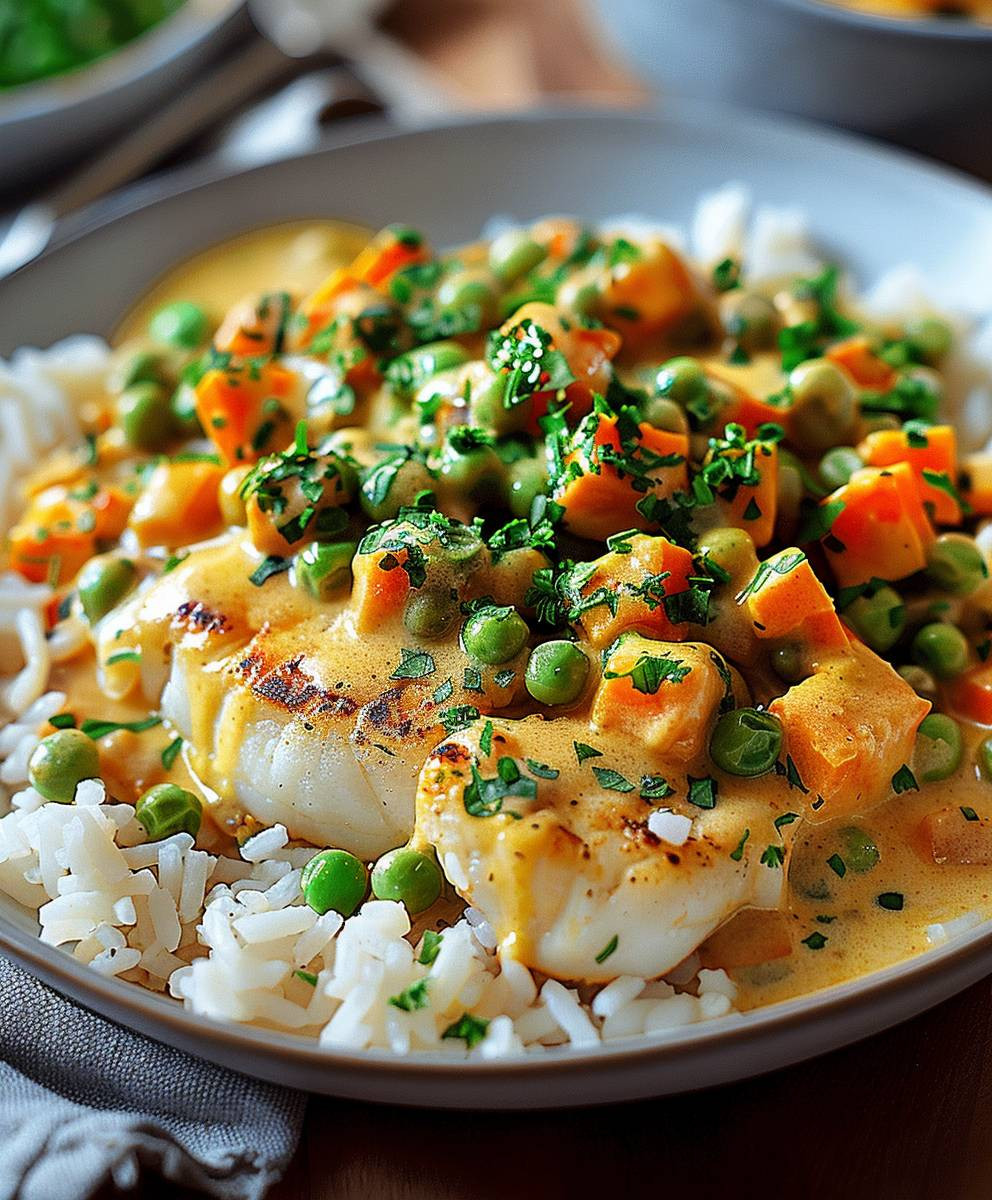 Gemüse Reis Frischkäse Sauce