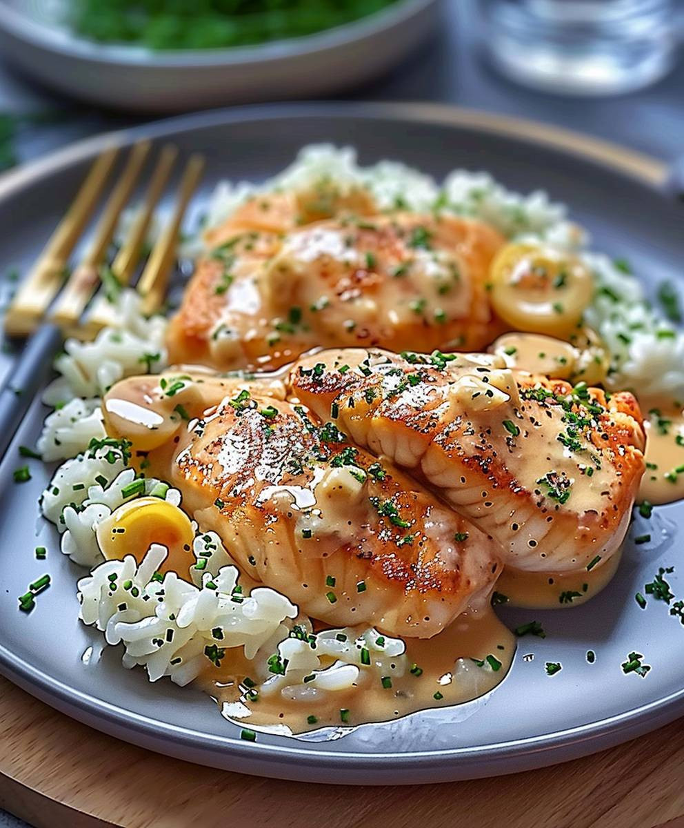 Zwiebel Sahne Hähnchen