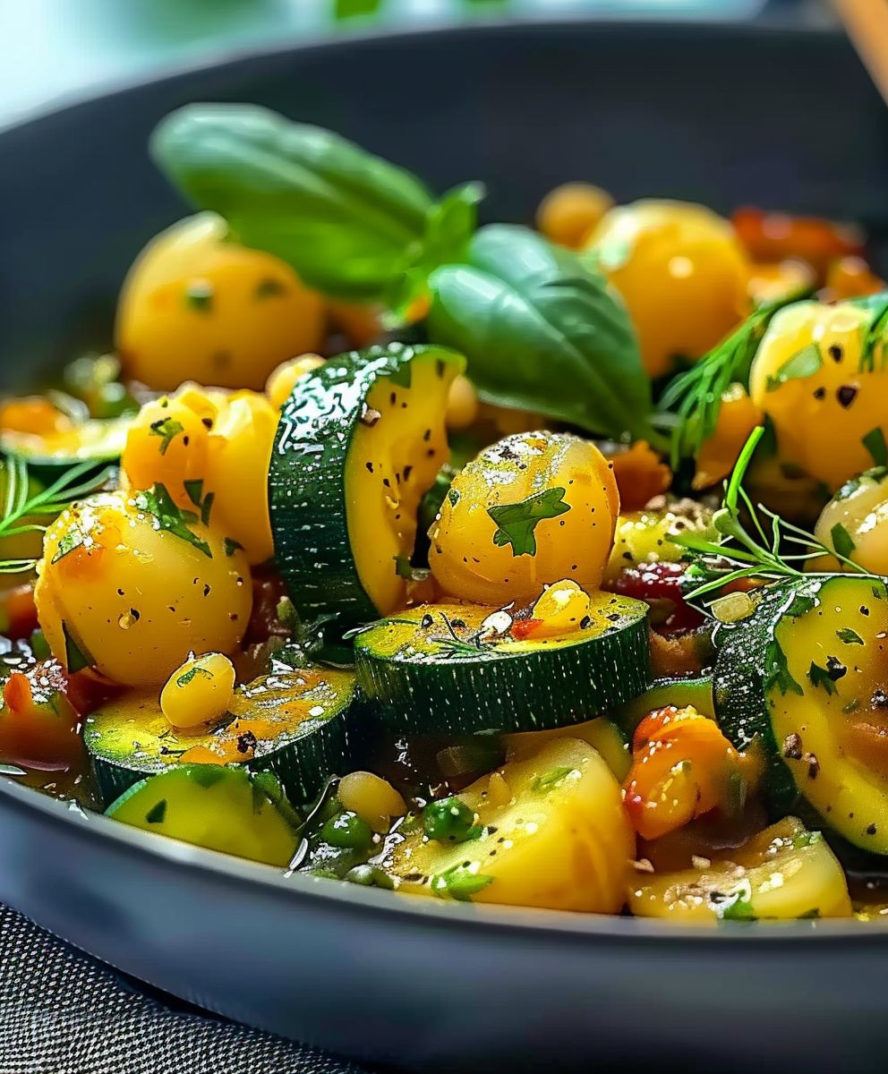 Zucchini Kichererbsen Pfanne schnell