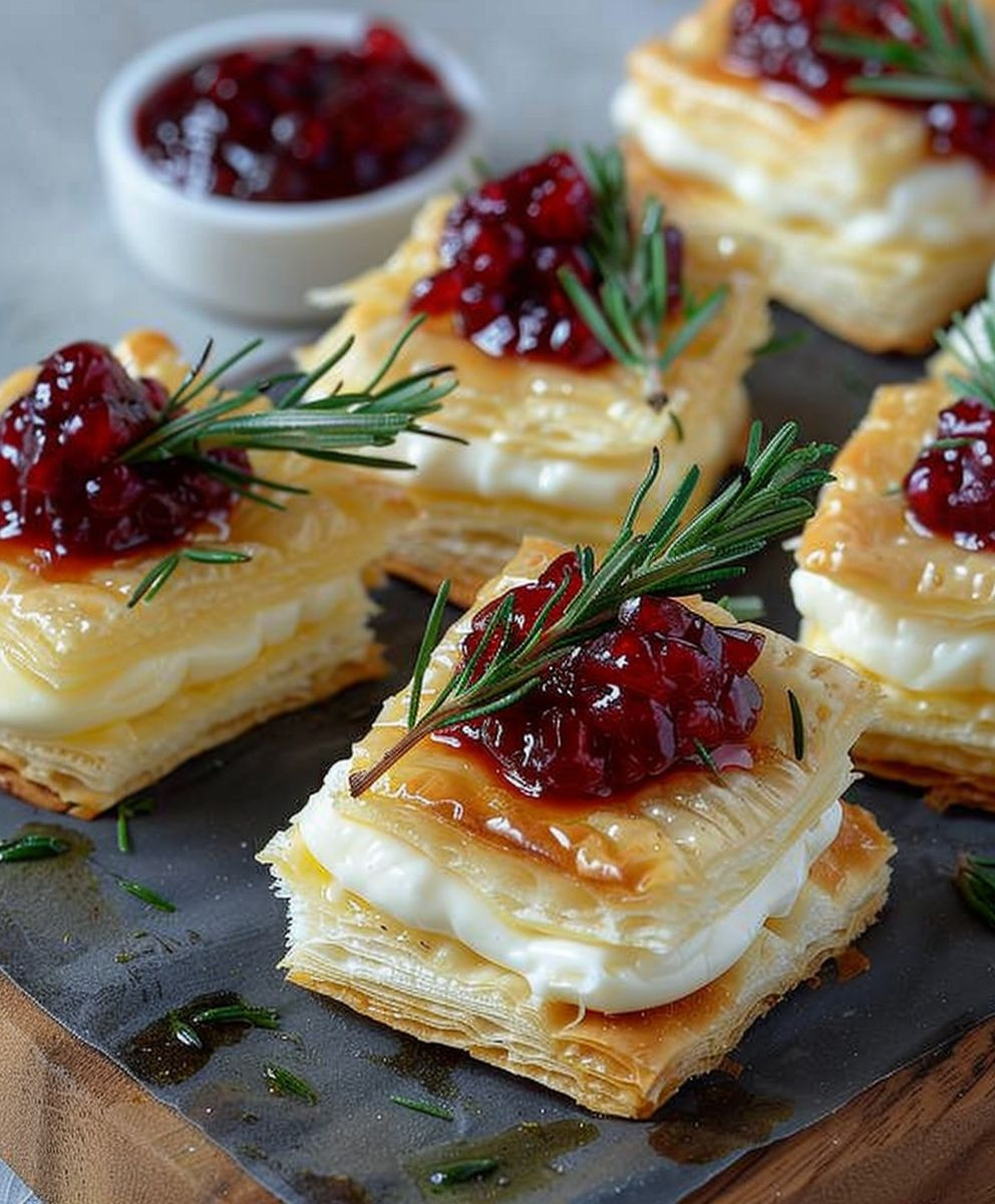 Camembert Blätterteig Häppchen