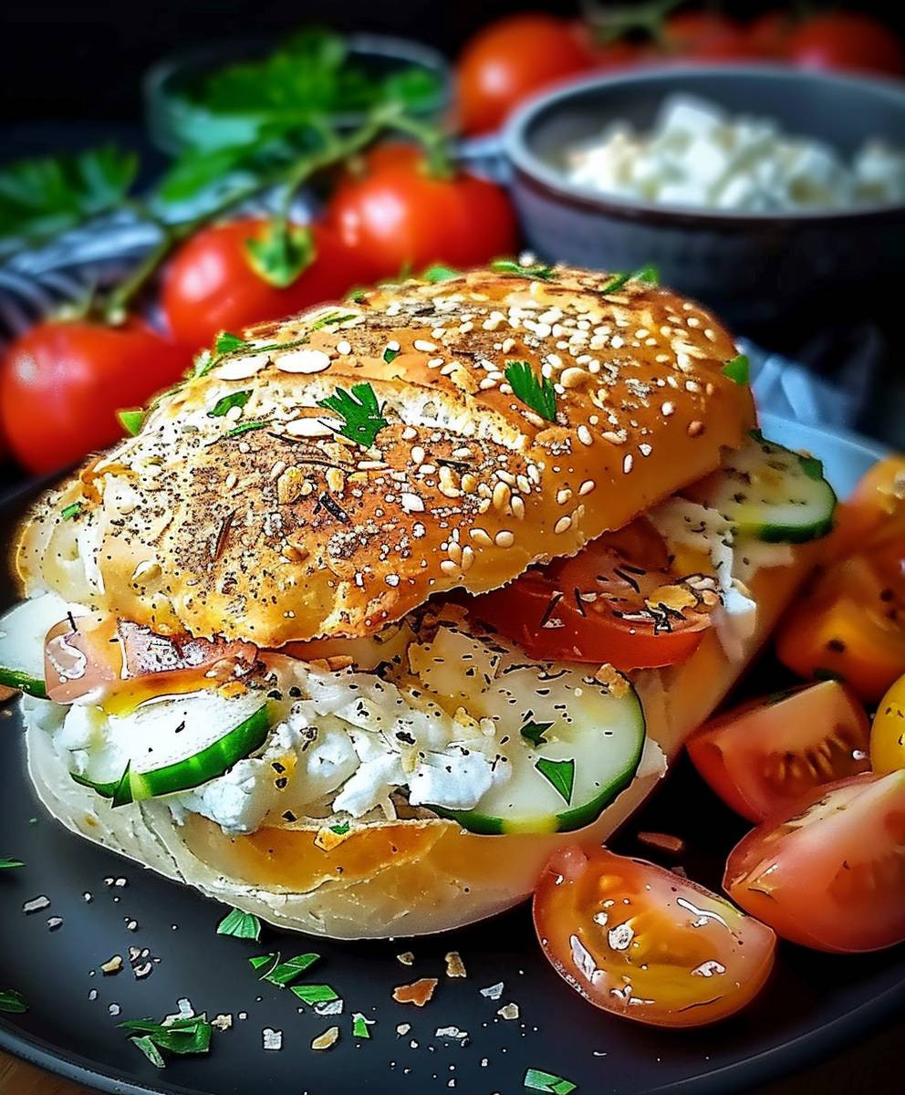 Heißer Schafskäse Fladenbrot