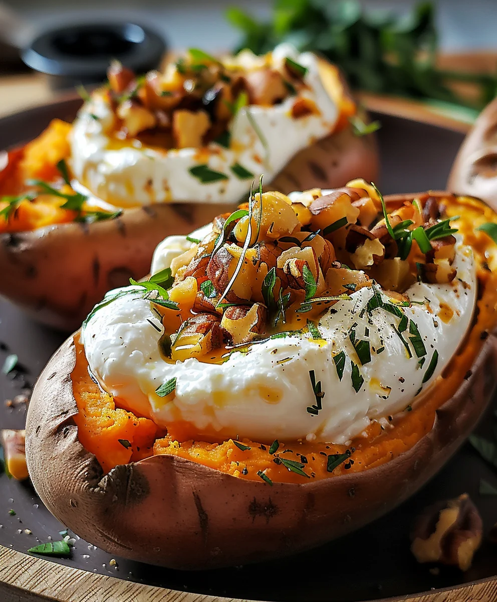 Cremige Gefüllte Süßkartoffeln mit Burrata – Lecker & Einfach!