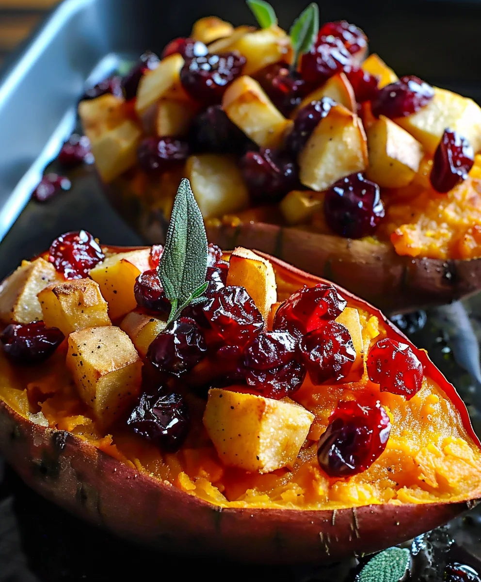 Cranberry-Apfel Süßkartoffeln: Twice Baked Leckerbissen!