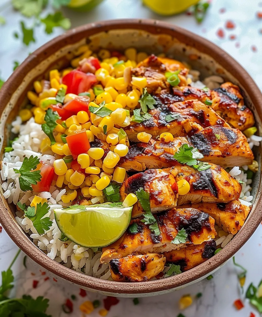 Einfache Street Corn Chicken Reis Bowl: Schnell & köstlich
