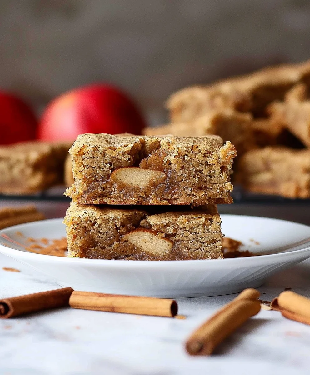 Zimtapfel Blondies: Weiche, zähe Köstlichkeit mit Zimt & Apfel