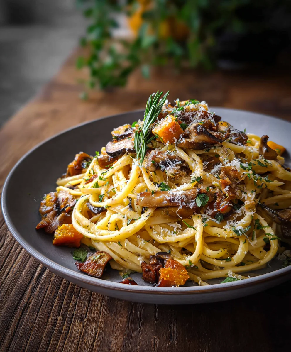 Savory Pumpkin Mushroom Pasta Recipe – Perfect for Dinner