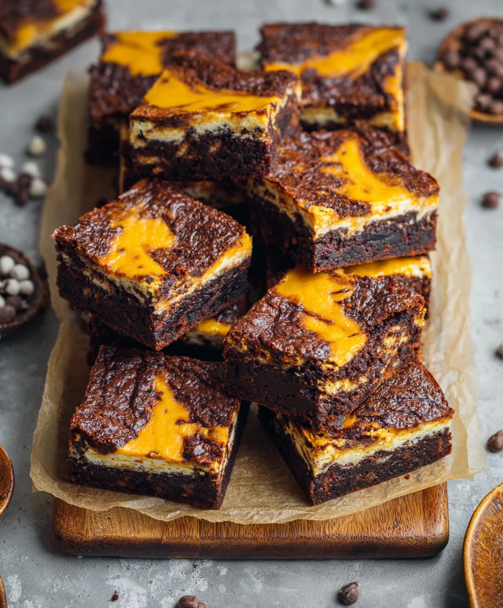 Kuerbis Cheesecake Brownies: Herbstlicher Genuss, unwiderstehlich!