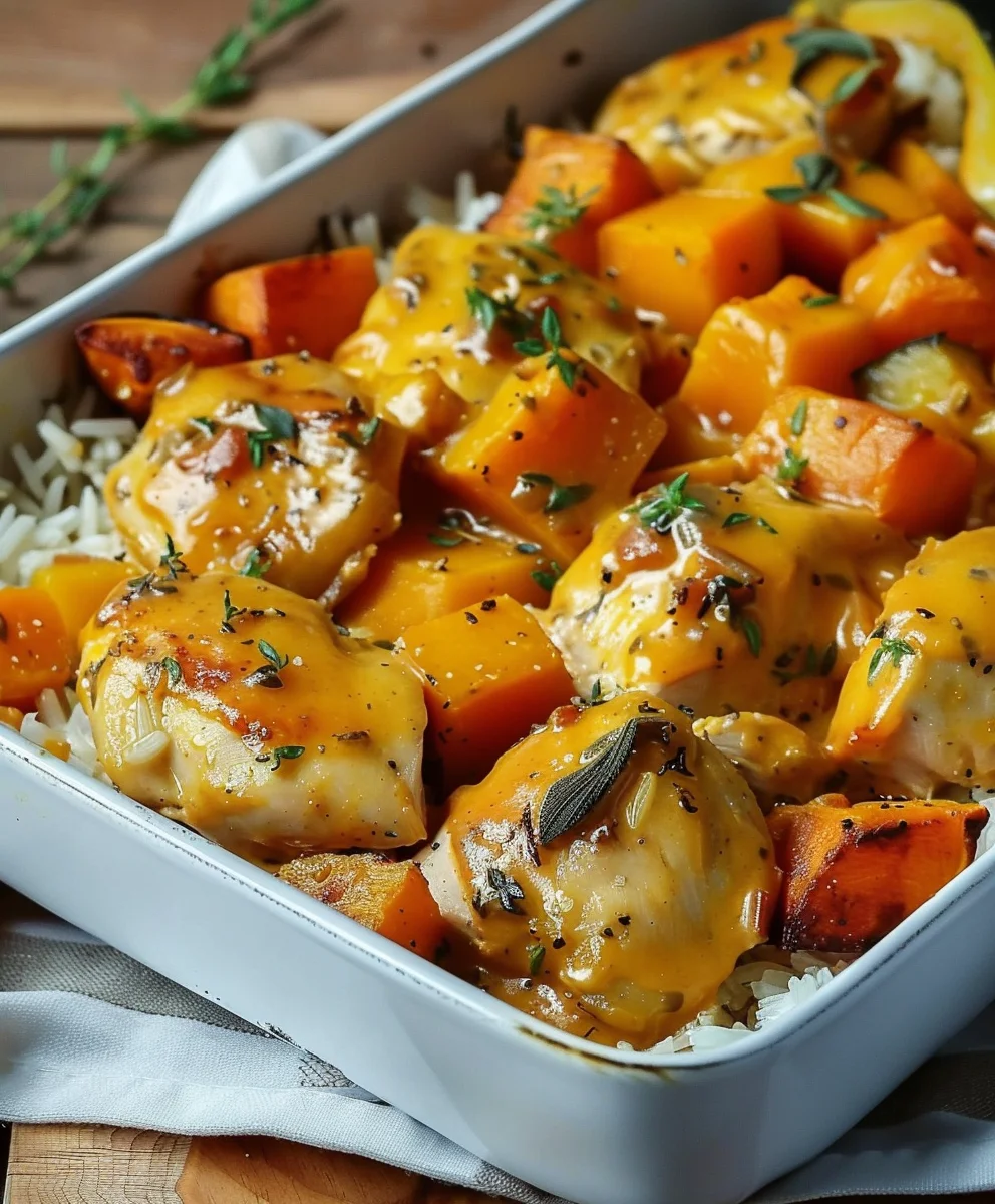 Köstliche Kürbis Hähnchen Pfanne für die ganze Familie