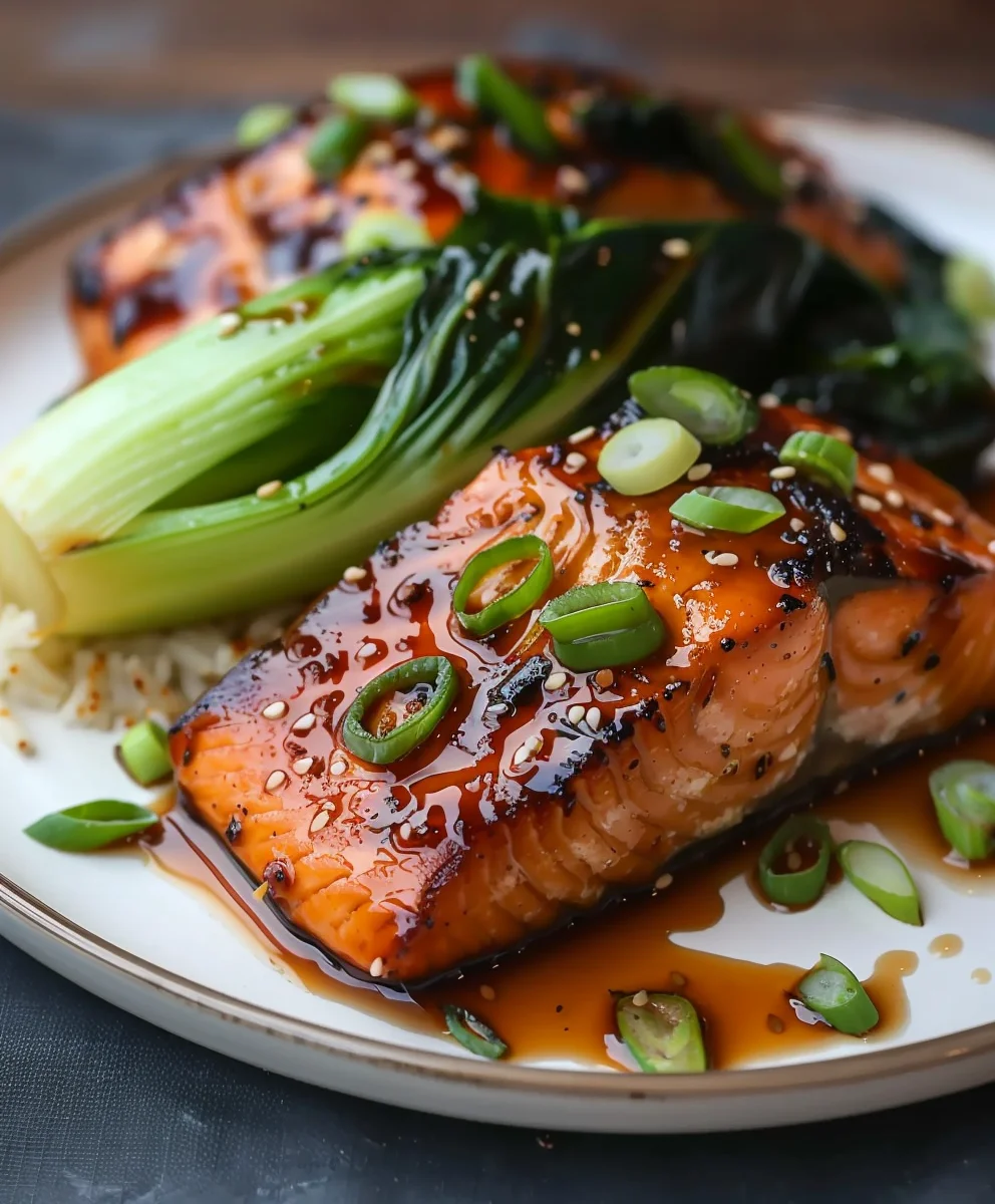 Gochujang-Glasierter Lachs: Süß-scharf mit Sesam-Bok Choy