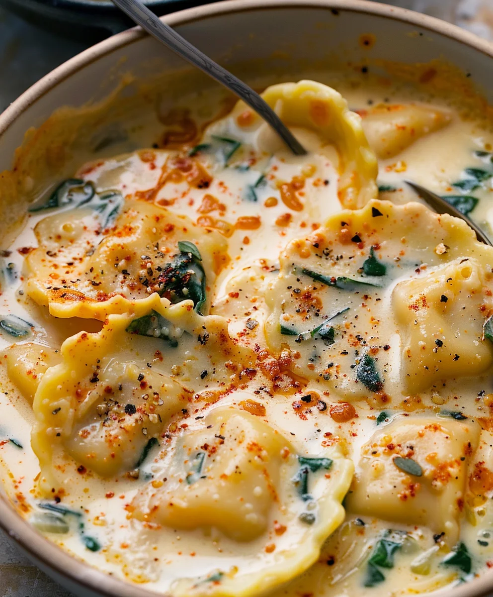 Cremige Toskanische Ravioli-Suppe: Dein löffelweiser Genuss.