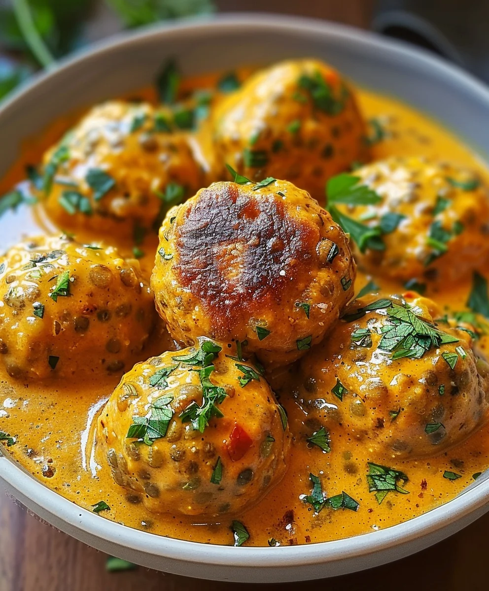 Vegane Linsenknödel in Curry-Sauce: Schnell & superlecker