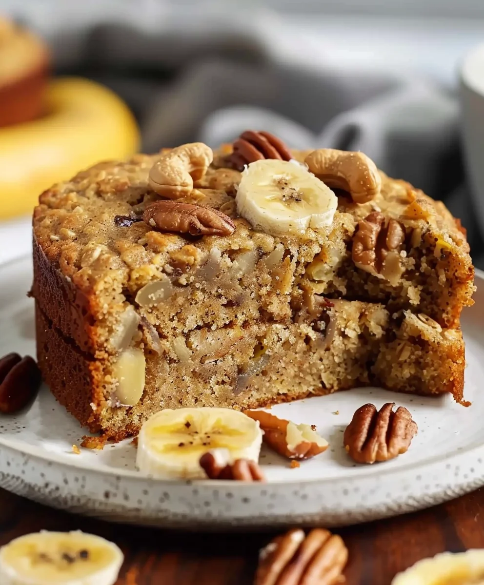 Gesunder Bananen Nuss Haferflocken Kuchen ohne Zucker backen