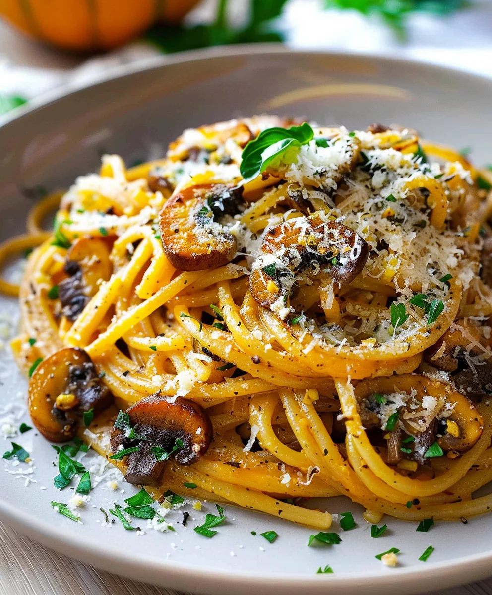 Köstliche Kuerbis Pilz Pasta: Herbstgenuss für alle!