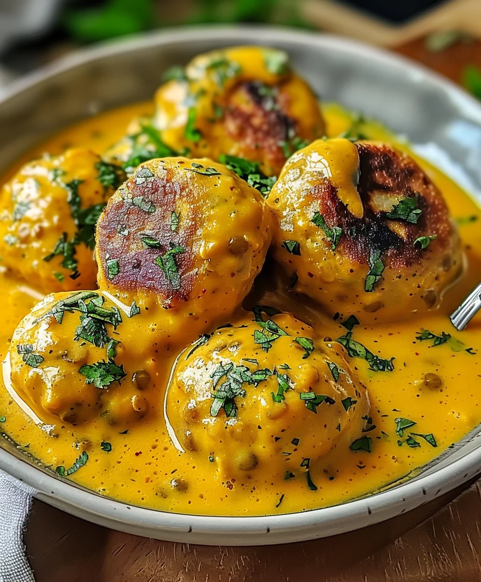Vegane Linsenknödel in Curry-Soße: Einfach, schnell, lecker!
