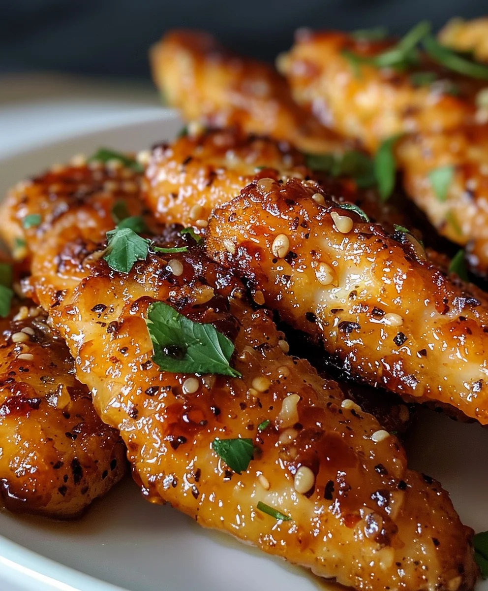 Knusprige Air Fryer Honig-Knoblauch Hähnchen Tenders