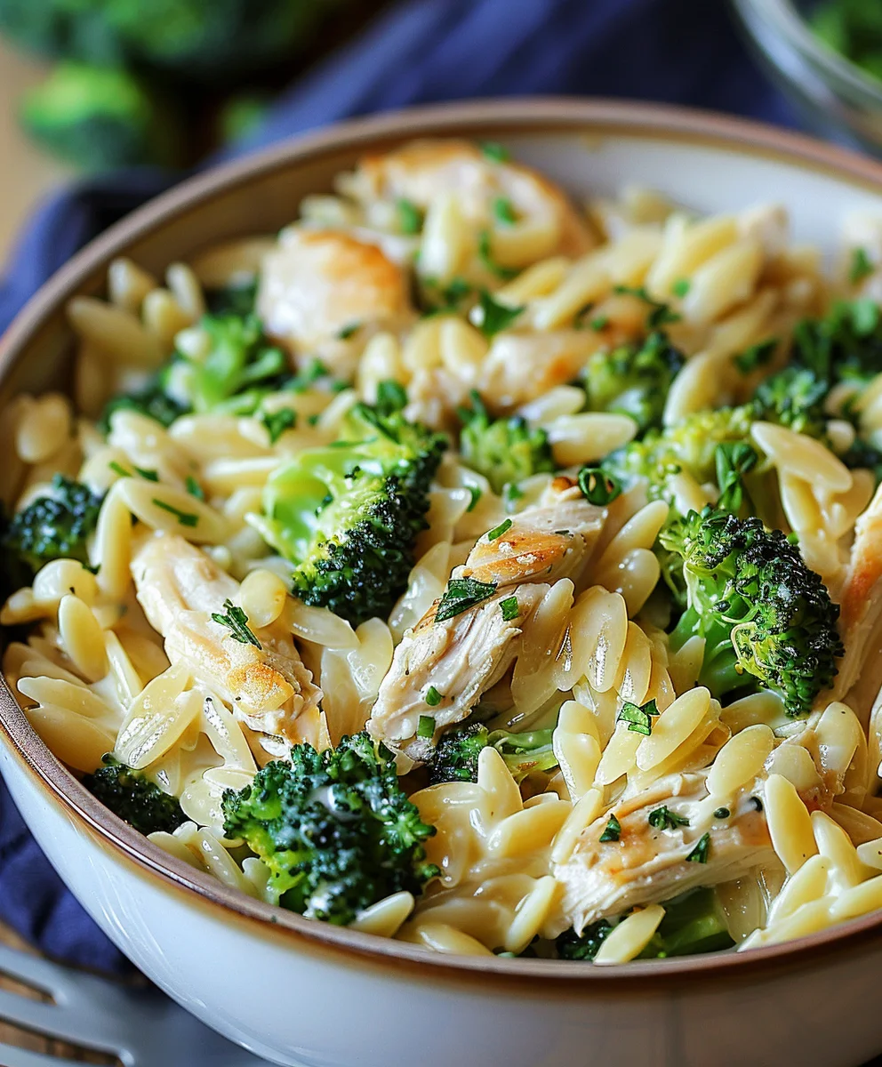 Cheesy Chicken Broccoli Orzo: Cremig, Käsig & Lecker!