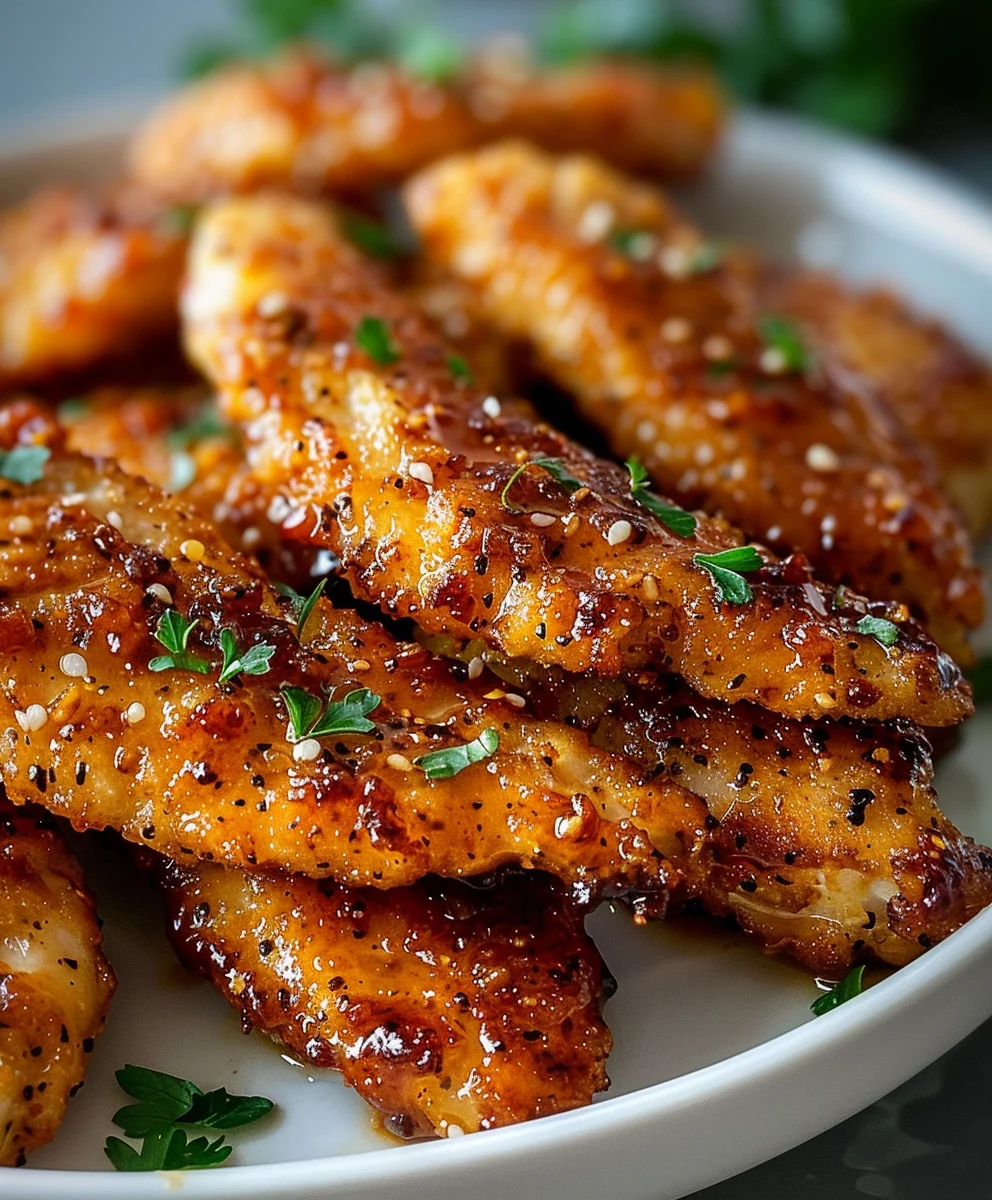 Knusprige Air Fryer Honig-Knoblauch Hähnchen Tenders