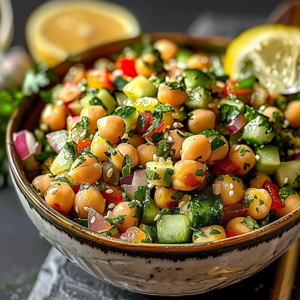 Tahini-Zitronen Kichererbsen-Salat: Leicht & Cremig Rezept