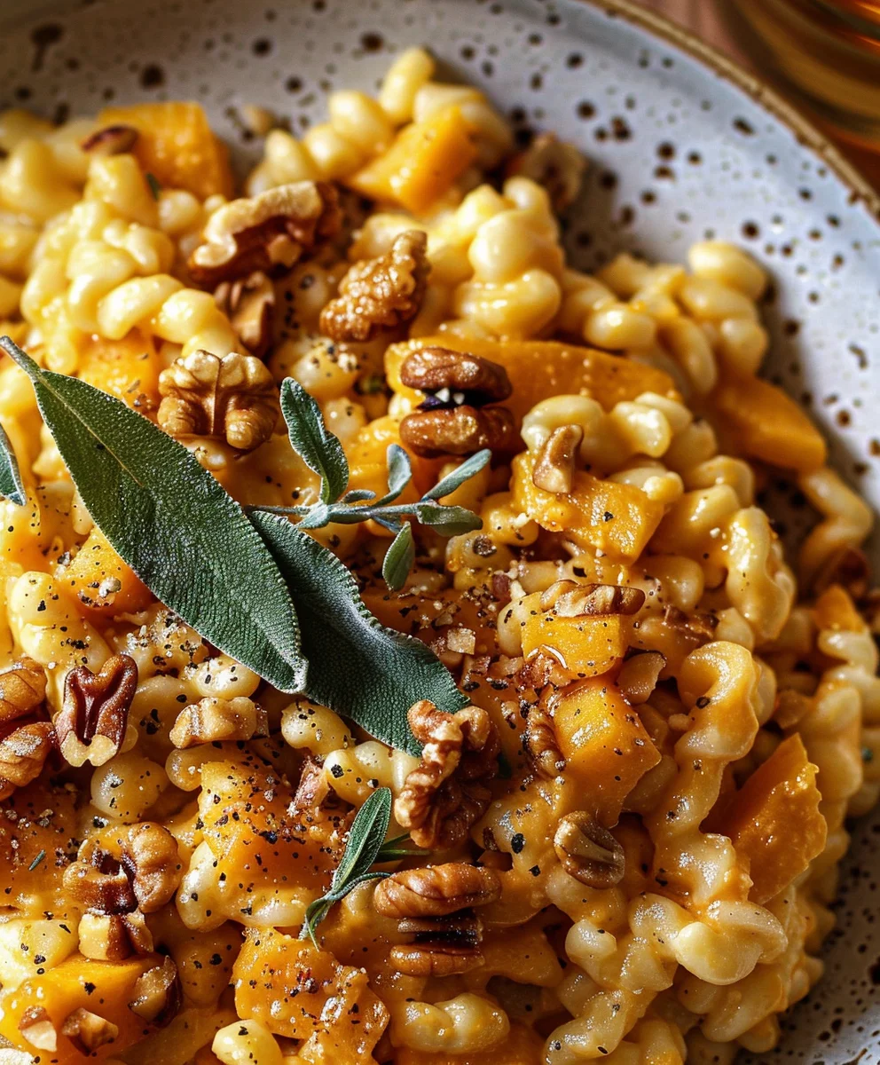 Kuerbis Spaetzle Walnuss Salbei