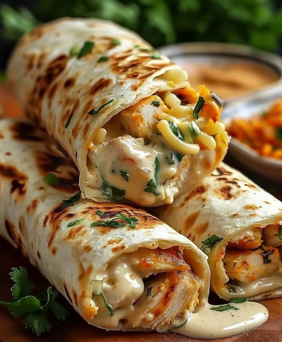 Schnelle Käse-Knoblauch Hähnchen Wraps: Dein Feierabend-Hit!