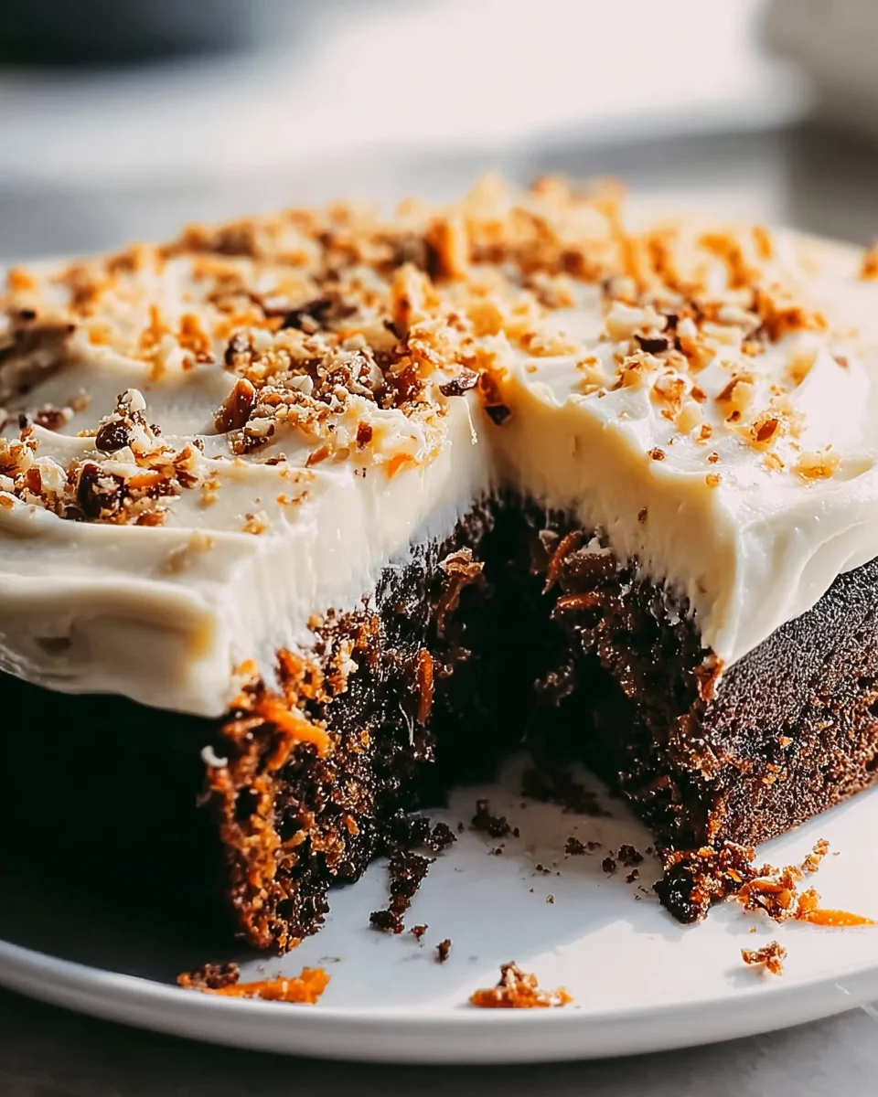 Ultimativer Schoko Karottenkuchen mit cremigem Frischkäse Frosting