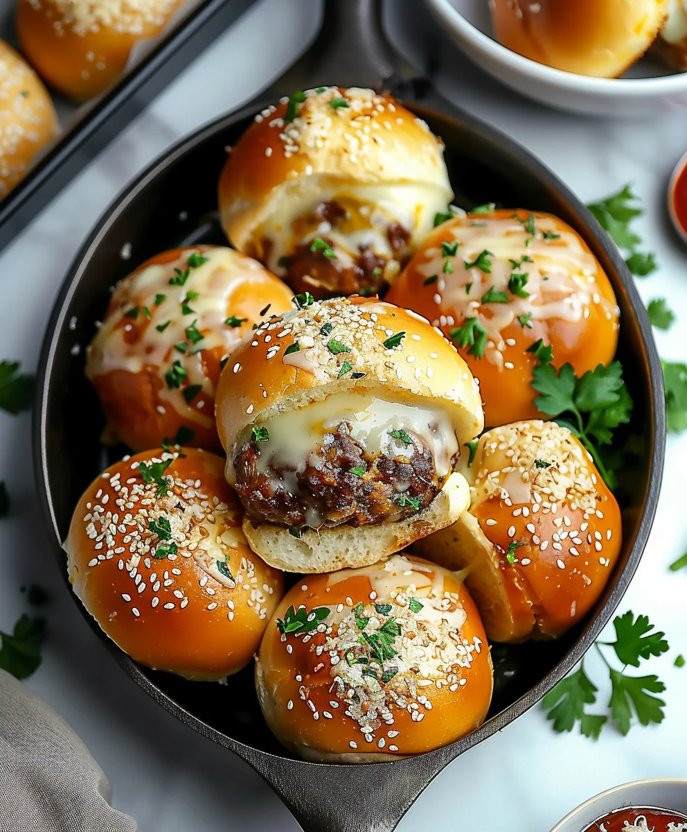 Unwiderstehliche Knoblauch-Parmesan Beef Cheeseburger Bombs