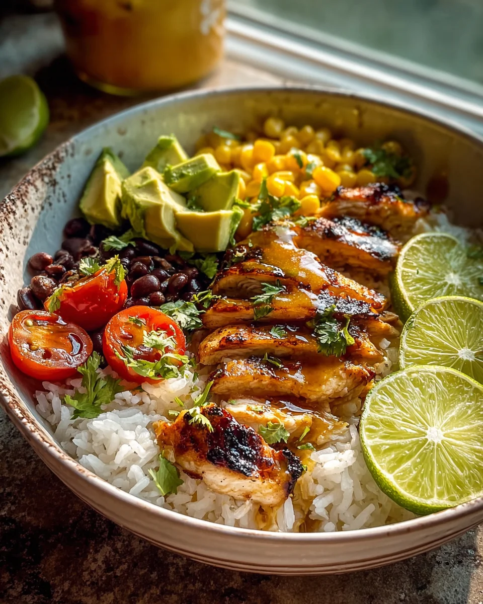 Honig-Limette Hähnchen Reis Bowls: Unglaublich lecker!