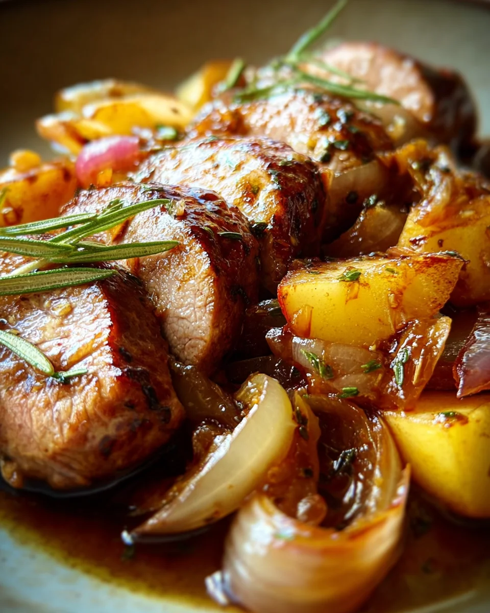 Köstliches Rinderfilet mit Äpfeln & Zwiebeln Rezept