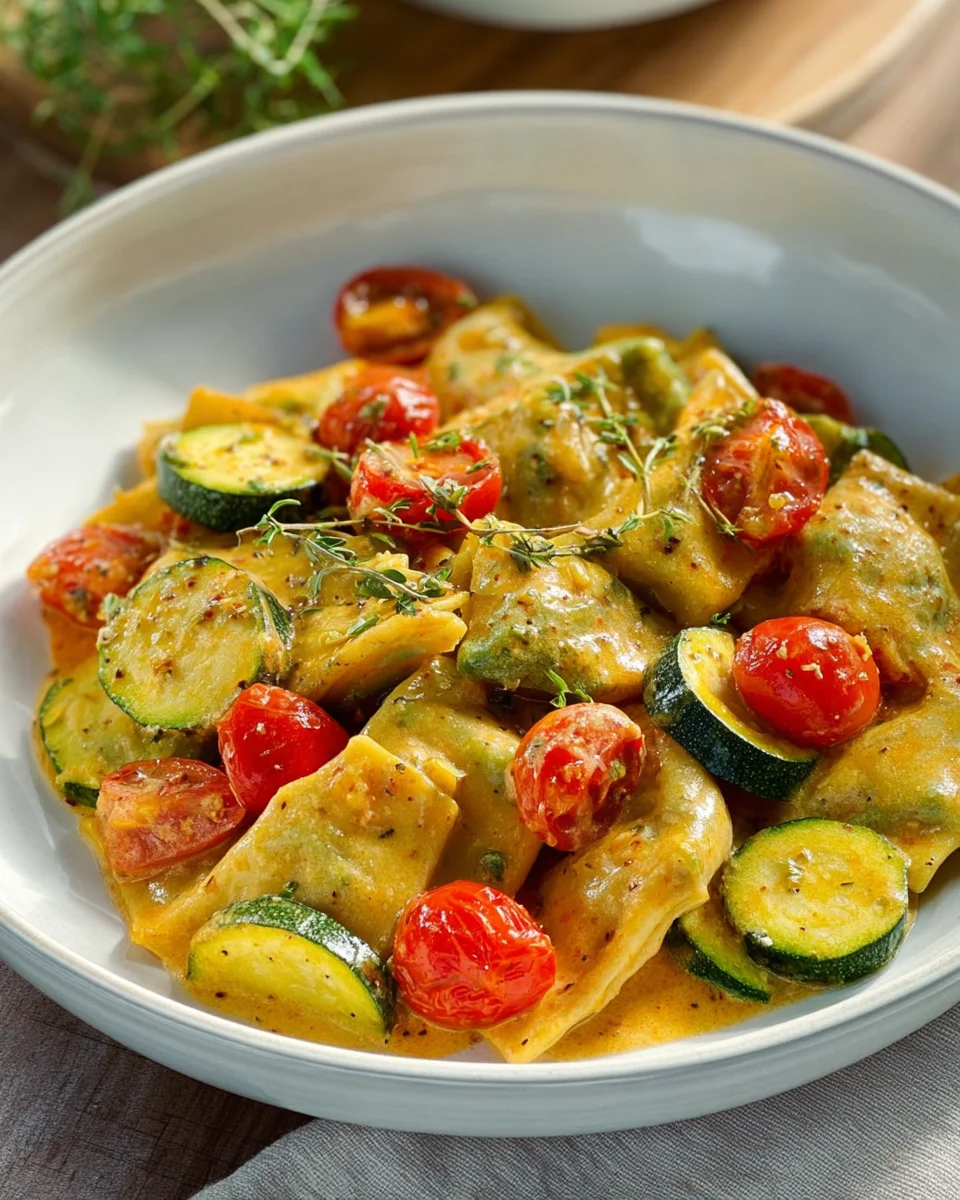 Cremige Maultaschenpfanne mit Zucchini & Tomaten genießen!