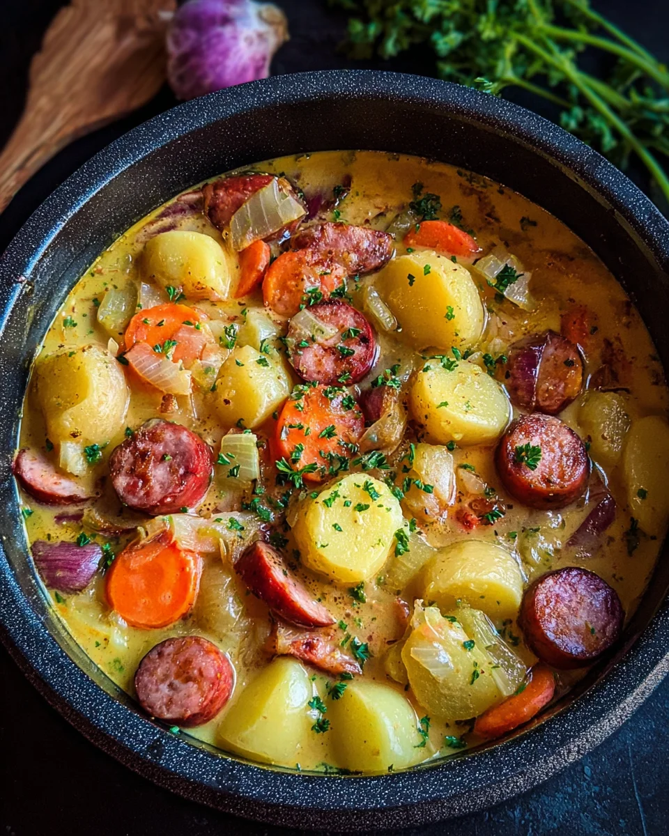 Herzhafter Eintopf mit Kartoffeln & Rinderwürstchen – Jetzt kochen!
