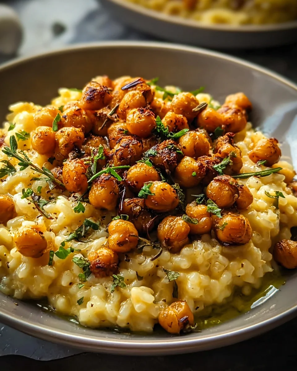 Ultimatives Zitronen Risotto mit knusprigen Kichererbsen
