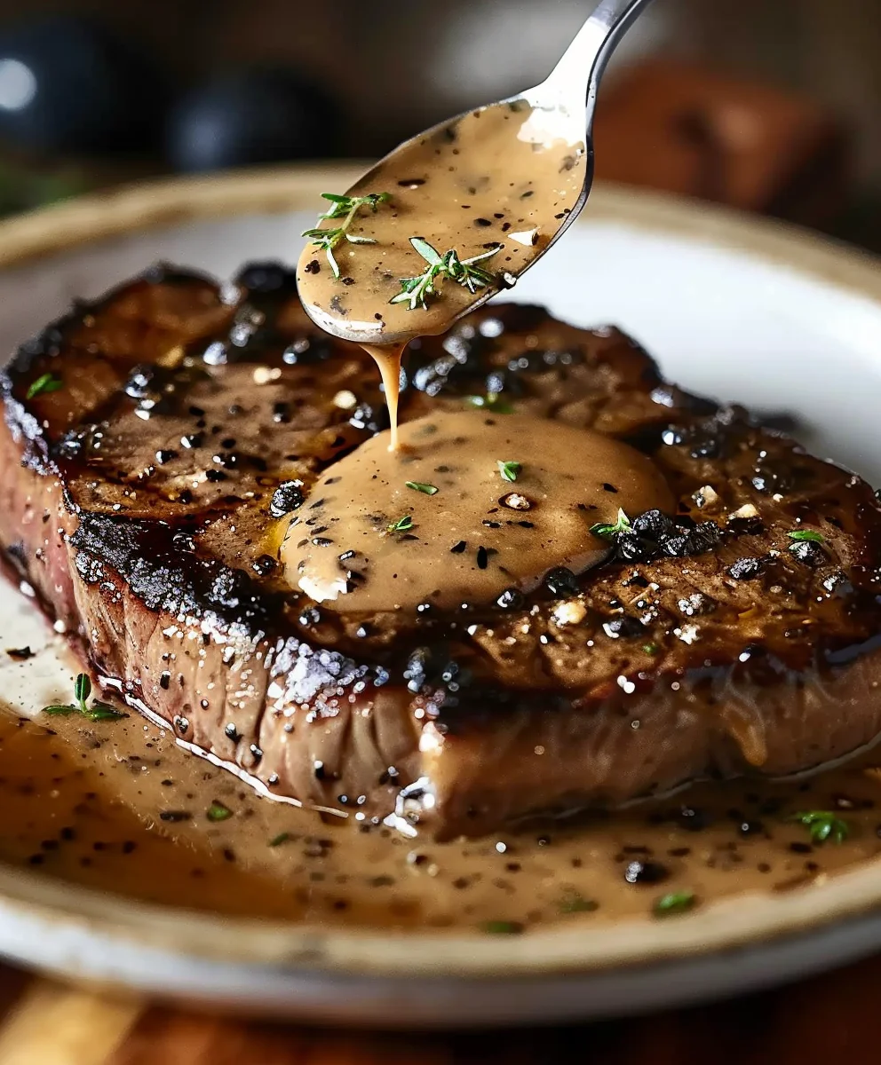 Pfeffersoßen-Steak: Saftiges Rindersteak mit cremiger Sauce