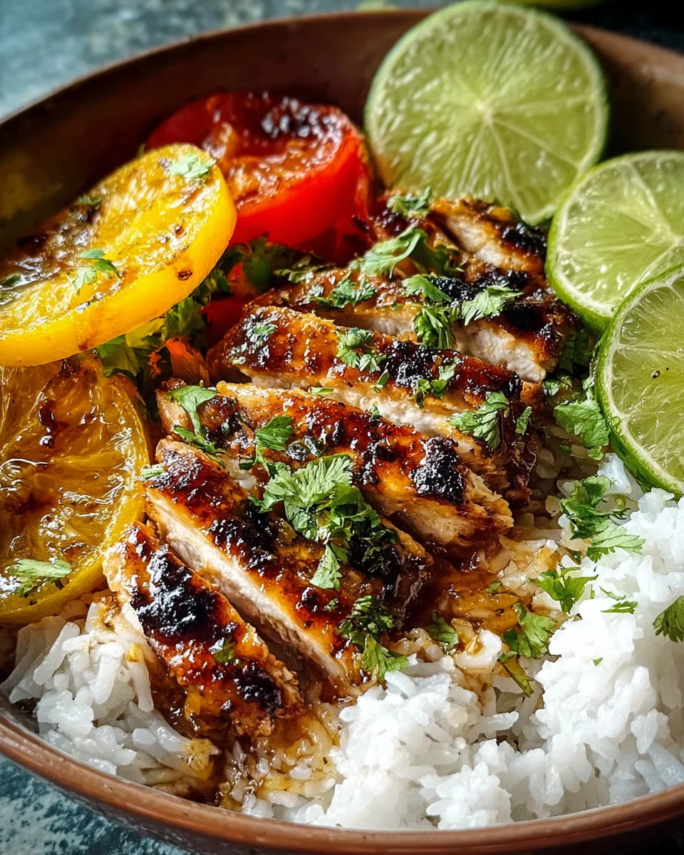 Ultimate Honig-Limette Hähnchen Reis Bowl – Ein Muss!