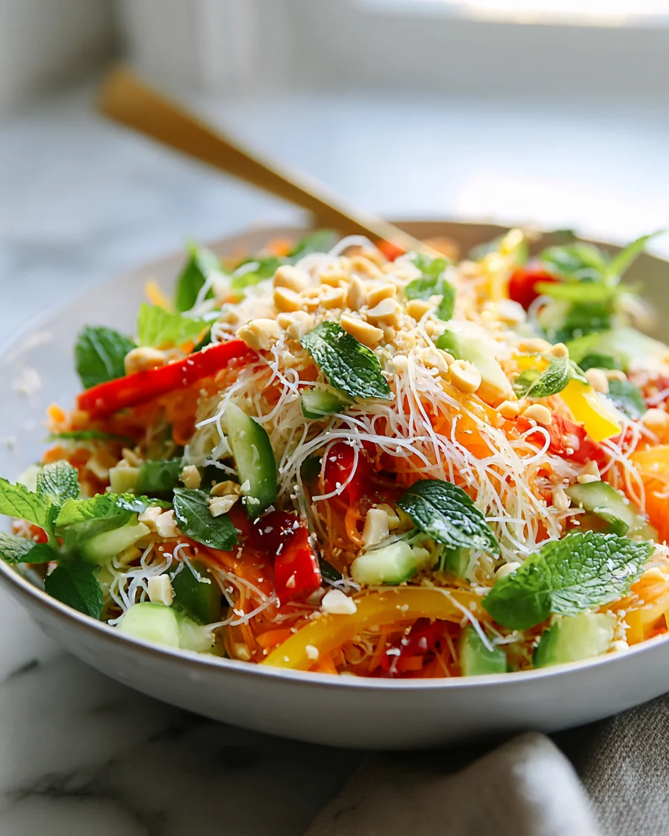 Frühlingsrollen-Salat mit scharfem Wacholder-Dressing