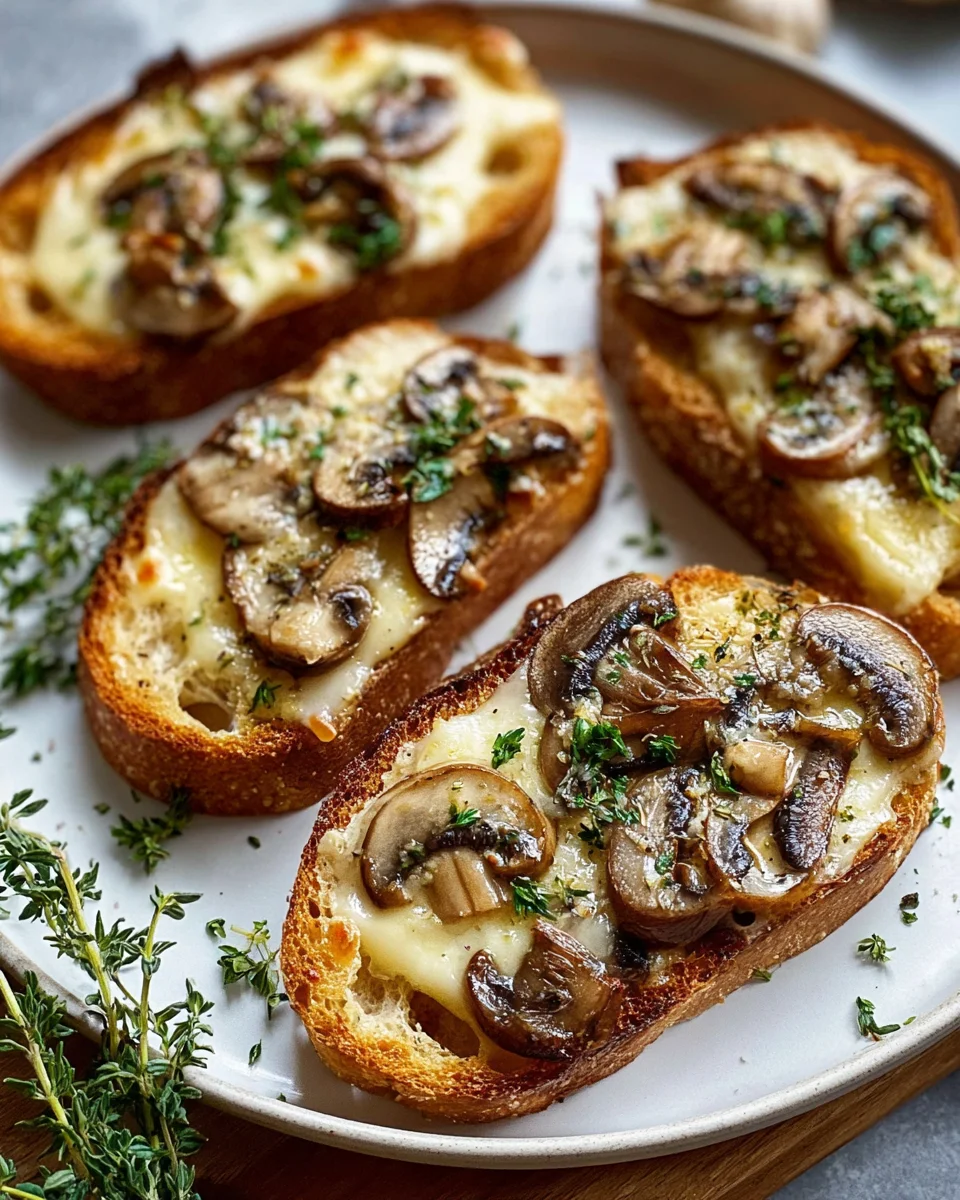 Knusprige Käse Beef Champignon Knoblauch Toasts Rezept