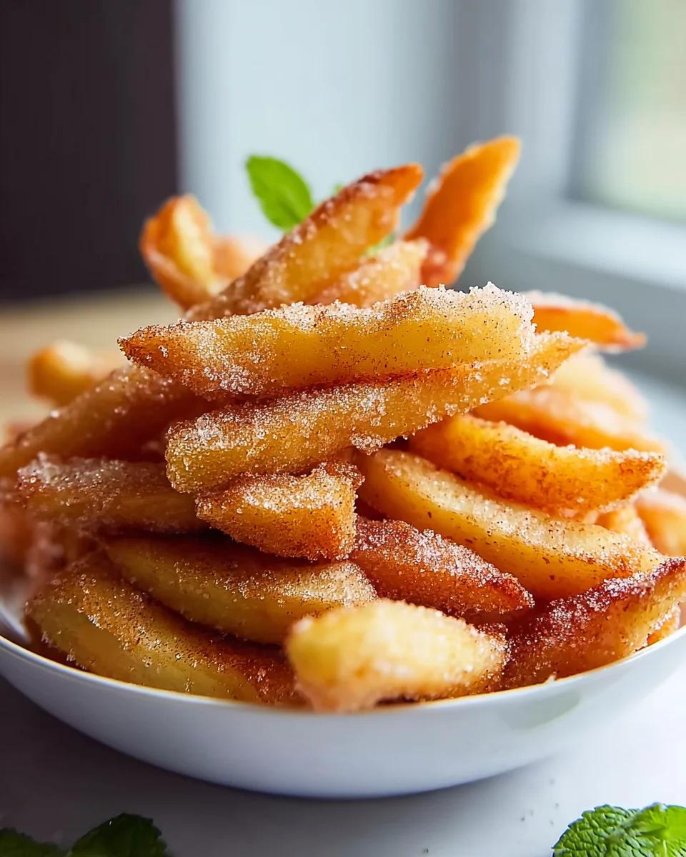 Apfel Pommes knusprig & schnell: Dein Heißluftfritteusen Rezept