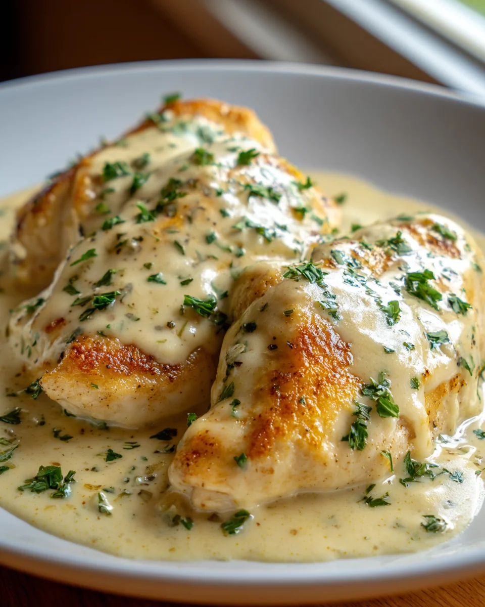 Zartes Hähnchenfilet: Frischkäse-Parmesan-Soße zum Genießen!