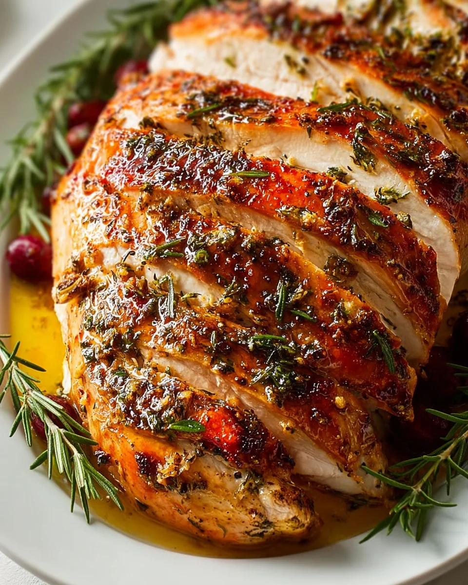 Geröstete Putenbrust mit Knoblauch-Kräuter-Butter Rezept