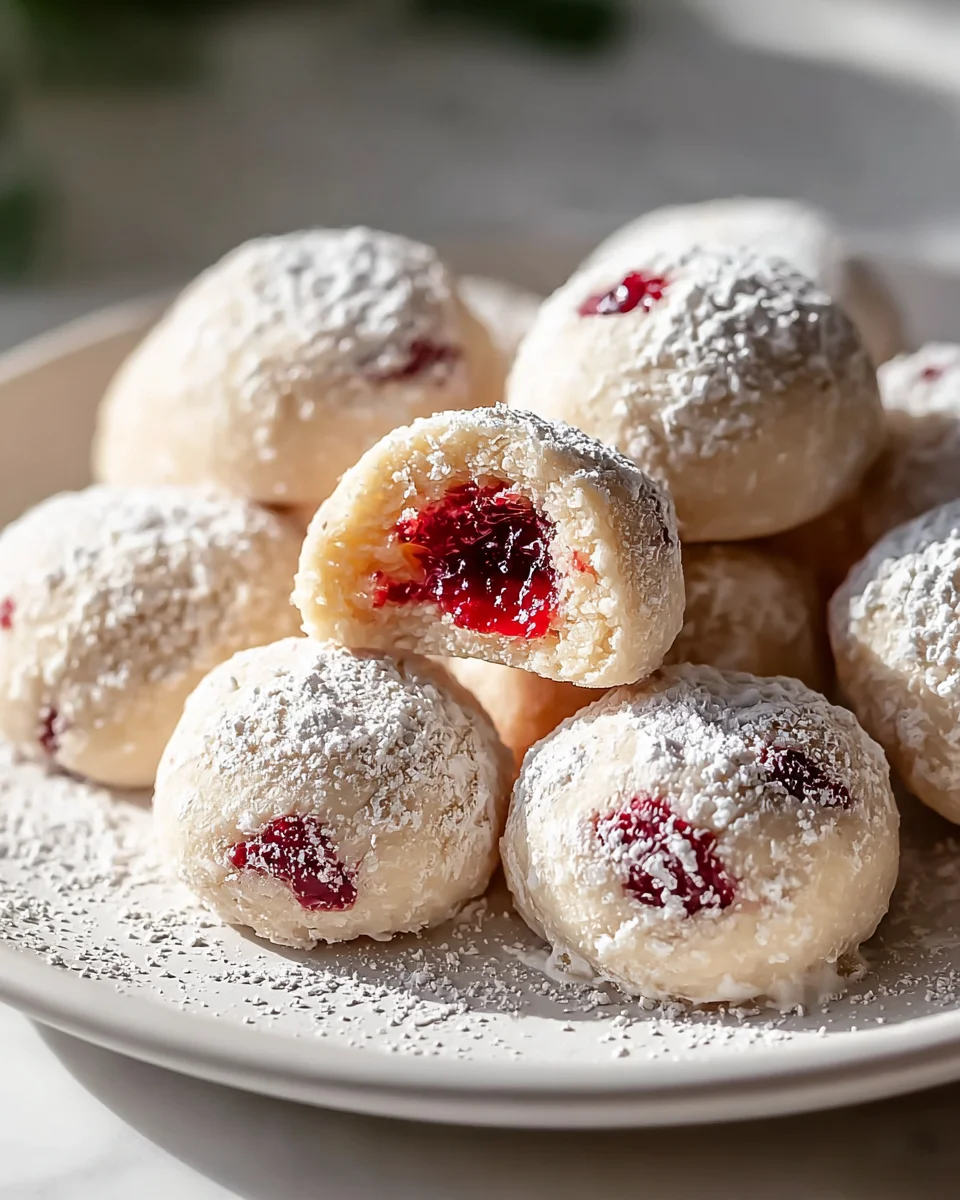 Unwiderstehliche Himbeer-Mandel-Schneeball Kekse backen
