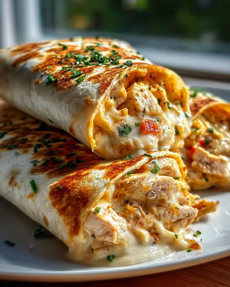 Saftige Käse-Knoblauch Hähnchen Wraps – Schnell & Lecker!