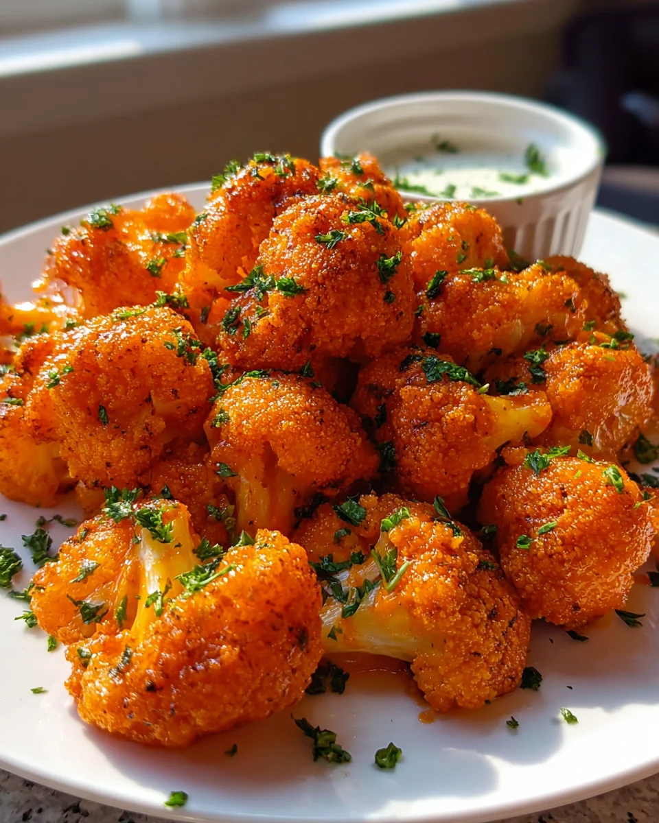 Knusprige Buffalo Blumenkohl-Häppchen – Der vegetarische Hit