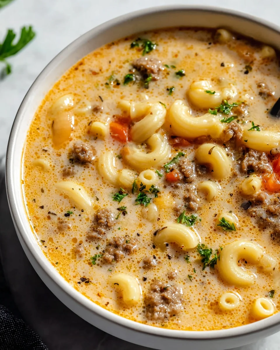 Macaroni Cheeseburger Soup: Deftige Köstlichkeit für Genussfans
