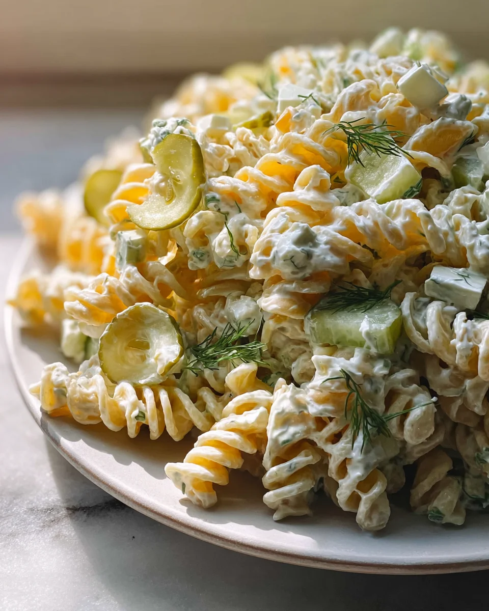 Einfacher Dill-Pickle-Pasta-Salat – Frisch und lecker!