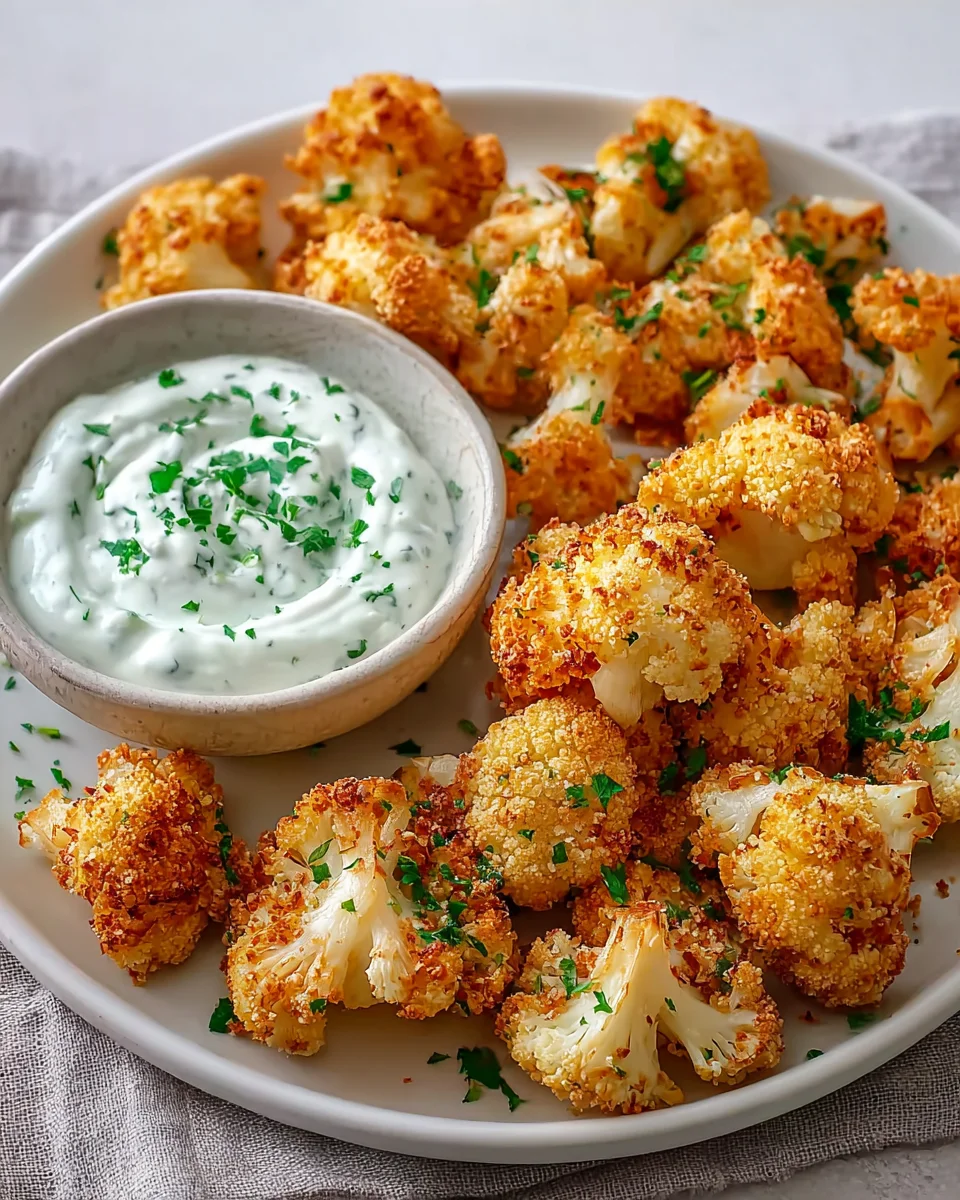 Airfryer Blumenkohl & Kräuterquark: Knusprig, leicht & lecker