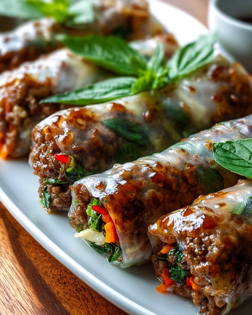 Thai Basil Beef Rolls - Frische Thai-Aromen in jedem Biss