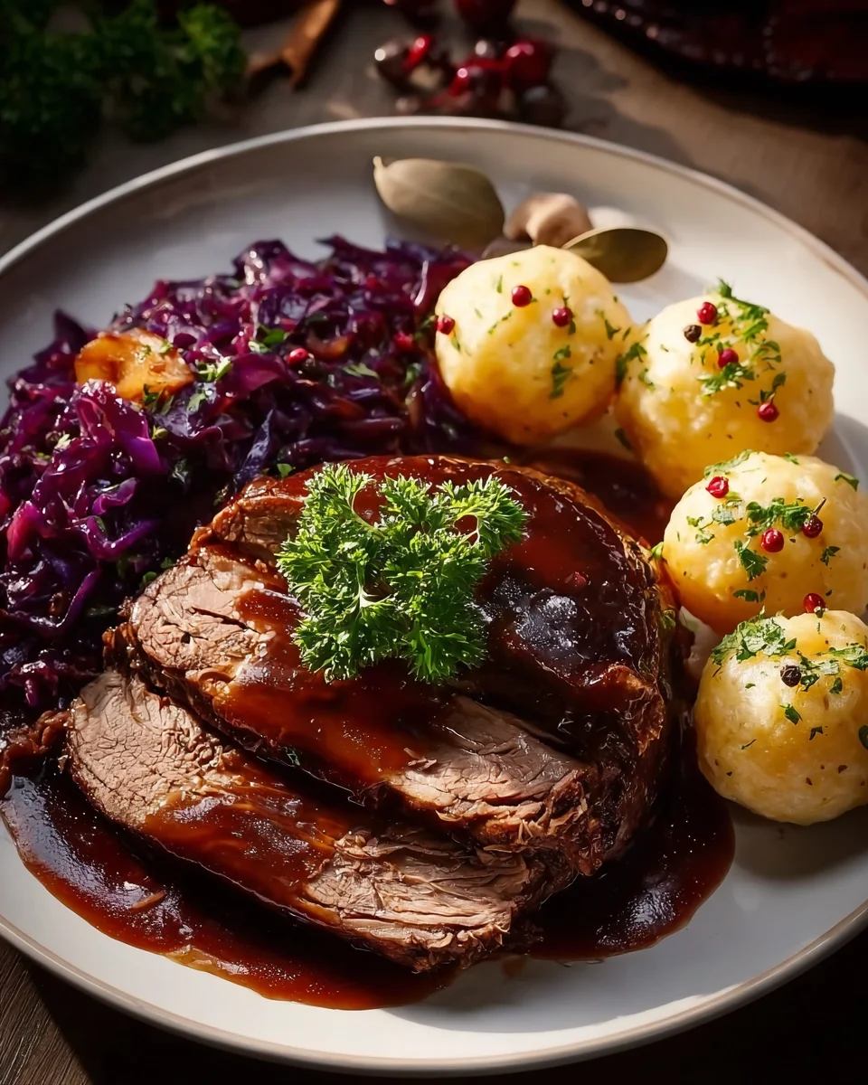Festlicher Weihnachtsbraten mit Rotwein-Zwiebelsauce genießen